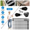 10.5FT Gutter Cleaning Brush With Telescoping Handle Rain Gutter Cleaner Extendable Gutter Cleaning Tool From The Ground with 2 Angled Brushes Anti-sl