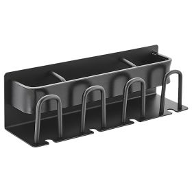 4 Slots Multifunctional Wall Mount Toothbrush Holder Rack Organizer Shelf No Drilling
