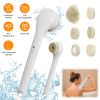 Electric Bath Brush Body Scrubber Rechargeable Massaging Spin Brush with 6 Shower Brush Heads 3 Rotating Modes Extended Handle