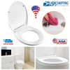Oval Shaped Toilet Seat with Grip-Tight Seat Bumpers Heavy-Duty Quiet-Close Quick-Release Easy Cleaning White UK