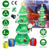 6.89FT Christmas Inflatable Outdoor Decoration with Christmas Tree Gift Box Santa Claus Blow Up Yard Decoration with LED Light Built-in Air Blower for