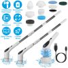 Electric Spin Scrubber with Extendable Telescopic Arm Cordless Voice Prompt Cleaning Brush with 3 Adjustable Speeds 9 Replaceable Brush Heads For Bath