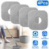 4Pcs Square Microfiber Mop Pads for Home Cleaning Reusable Machine Washable Flat Mop Replacements for Wet And Dry Floor Cleaning