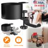 Desk Cup Holder 2-In-1 Anti-spill Cup Holder with 360° Rotating Headphone Hanger Desk Space Saver for Office Home