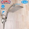 8Inch Square Shower Head High Pressure Rain Stainless Steel Rainfall Shower Head Polished Chrome Ultra-Thin Water Saving
