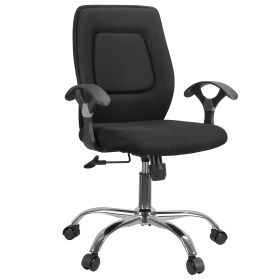 Office Chair Ergonomic Mesh Task Chair with 250LBS Load Bearing Thick Sponge Seat Backrest Adjustable Height 360° Swivel Wheels Rocking Function