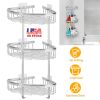 3 Tier Corner Shower Caddy Shelf Stainless Steel Wall Mount Shampoo Organizer Basket Rustproof Adhesive Toiletries Rack For Bathroom Kitchen Dorm