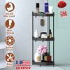 3 Tier Corner Shower Caddy Floor Standing Corner Shelf Carbon Steel Bathroom Storage Rack Organizer Stand with 4 Hooks for Bathroom Bathtub