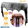 Halloween Decoration Black Lace Spiderweb Fireplace Mantle Scarf Cover Festive Party Supplies Fireplace Scarf 96 x 18 inch for Halloween Christmas Par
