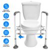 Toilet Safety Rails for Elderly Adjustable Toilet Safety Rails Stand Alone Toilet Safety Frame with Adjustable Heights Width for Elderly Pregnant Pati