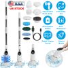 Electric Spin Scrubber with Extendable Telescopic Arm Cordless Voice Prompt Cleaning Brush with 3 Adjustable Speeds 9 Replaceable Brush Heads For Bath