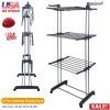Clothes Drying Rack Rolling Collapsible Laundry Dryer Hanger Stand Rail Shelve
Wardrobe Clothing Drying Racks w/ Dual Side Wings