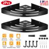 2Pcs Corner Shower Caddy Shelf Adhesive Bathroom Wall Mounted Storage Racks Aluminum Organizers For Bathroom Toilet Kitchen Dorm