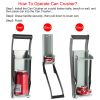 16oz Can Crusher Heavy-Duty Metal Can Smasher w/ Bottle Opener Wall-Mounted Soda Beer Tin Recycling Tool