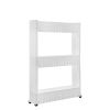 iMounTEK 3 Tiers Slim Storage Cart Mobile Rolling Shelf Unit Narrow Space Shelf for Kitchen Bathroom Pantry Laundry Garage Office
