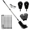 10.5FT Gutter Cleaning Brush With Telescoping Handle Rain Gutter Cleaner Extendable Gutter Cleaning Tool From The Ground with 2 Angled Brushes Anti-sl