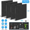 4 Packs Metal Pegboards Black Peg Boards Wall Organizer Panel Board Storage Hanger Tool with 1” Spacing 1/4” Hole for Office Garage Basement Craft Roo