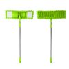Microfiber Mop Metal Floor Dust Hairs Cleaning 360° Rotatable Washable Refill Pads Hard Handle (Green)