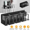 3 Slots Multifunctional Wall Mount Toothbrush Holder Rack Organizer Shelf No Drilling