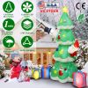 6.89FT Christmas Inflatable Outdoor Decoration with Christmas Tree Gift Box Santa Claus Blow Up Yard Decoration with LED Light Built-in Air Blower for