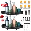 2Pcs Corner Shower Caddy Shelf Adhesive Bathroom Wall Mounted Storage Racks Aluminum Organizers For Bathroom Toilet Kitchen Dorm