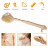 Bath Brush 15" Shower Body Back Scrubber with Long Handle Detachable Brush for Cellulite Exfoliating Detox