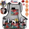 15-Pocket Work Tool Apron 600D Oxford Cloth Gardening Tool Bib Aprons for Men Women Carpenter