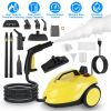 1800W Steam Cleaning Machine with Wheels High Temperature and Pressure Steamer Cleaner with 2L Water Tank Stepless Steam Control 15 Accessories