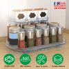 2 Tier Turntable Organizer Rectangular Refrigerator Spinner Storage Rack with 360° Rotatable Slide Rail for Kitchen Cabinet Countertop