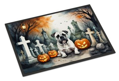 NEW Boxer Spooky Halloween Doormat Front Door Mat Indoor Outdoor Rugs for Entryway, Non Slip Washable Low Pile, 18H X 27W