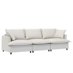 [New+Video] 94*35" 3 Seat Sofa Module for Modular Sectional Sofa,Wide Seat,Chenille Cloud Couch with Throw Pillows