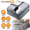 Electric Heated Twin Size Fleece Heated Blanket with 10 Heating Levels 10 Hours Auto Off Machine Washable for Home Office Usage 62x84in