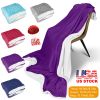 Fleece Throw Blanket Warm Soft Flannel Bed Cover Cuddly Cozy Sofa Travel Car Blanket w/ Queen King Throw Size Optional