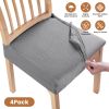 4Pack Waterproof Dining Chair Slipcovers Stretch Chair Seat Slipcovers Removable Washable Jacquard Seat Covers for Dining Room