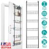 6 Tier Over Door Pantry Organizer Hanging Hooks Door Storage Rack Carbon Steel Basket 62.99in Over Door Shelf for Kitchen Bathroom