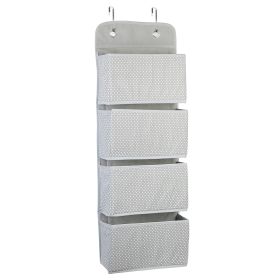 Over Door Hanging Organizer 4 Pockets Wall Mount Closet Storage Organizer Multifunctional Hanging Shelves For Clothing Office Supplies File Folders (Option: Grey)