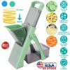 Safe Mandoline Food Slicer Potatoes Cutter French Fries Adjustable Vegetable Fruit Slicer Chopper Dicer with Container Dishwasher Safe