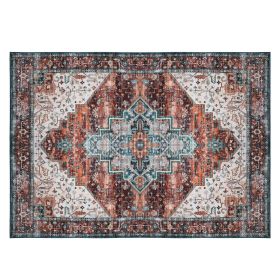 8x10FT Vintage Area Rug Modern Non Slip Carpet Boho Low Pile Soft Rug Waterproof Machine Washable Rug for Living Room Bedroom Kitchen Dining Room Unde (Option: 8_10FT_Type3)