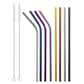 10Pcs 8.5in Stainless Steel Drinking Straws Reusable Metal Drinking Straws for 20oz Tumbler (Option: Color)