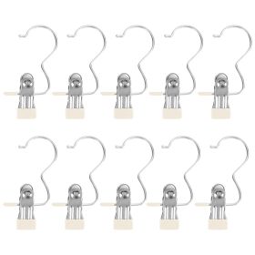30 Pack Hanging Clips for Closet Multifunctional Clothes Pins Heavy Duty Space-saving Laundry Hooks for Boots Jeans Hats Towels Socks Pants Handbags T (Option: Beige)