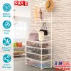5-Tier Dustproof Entryway Hall Tree Coat Rack Shoe Rack With 8 Removable Hooks Freestanding Shoe Storage Shelf Hat Clothes Organizer For Front Door Be