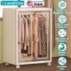 Small Wardrobe Closet Kids Wardrobe Clear Wardrobe Closet for Hanging Clothes Stackable Storage Cabinet with Magnetic Design for Living Room Bedroom D