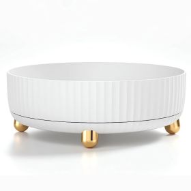 Rotating Makeup Organizer 360° Spinning Perfume Cosmetic Storage Tray 22LBS Load Countertop Seasoning Container for Lotion Lipstick (Option: White)