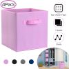 iMounTEK 4 Pack Foldable Storage Cube Bins Cloths Closet Space Organizer Basket Shelves Box for Clothes Toys Books Cabinet