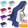 Fleece Throw Blanket Warm Soft Flannel Bed Cover Cuddly Cozy Sofa Travel Car Blanket w/ Queen King Throw Size Optional