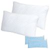 2 Pack Shredded Memory Foam Pillows Adjustable Cool Pillows with Extra Filling Machine Washable Cover for Side Back Stomach Sleepers
