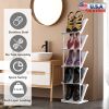 5 Tier Vertical Shoe Rack Narrow Free Standing Storage Organizer for Entryway Space-Saving Stackable Shoe Holder Corner Shoe Tower For Entryway Bedroo