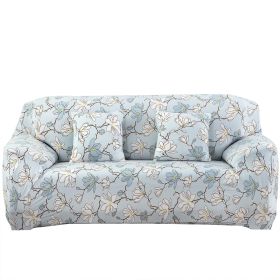 Sofa Cover Printed Stretch Sofa Furniture Cover Soft Sofa Slipcover Polyester Furniture Protector Cover (Option: MangnoliaBLU_3S)