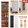Over the Door Shoes Rack 24-Mesh-Pocket Organizer 6-Layer Hanging Storage Shelf for Shoes Slippers Small Toys Closet Cabinet