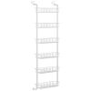 6 Tier Over Door Pantry Organizer Hanging Hooks Door Storage Rack Carbon Steel Basket 62.99in Over Door Shelf for Kitchen Bathroom